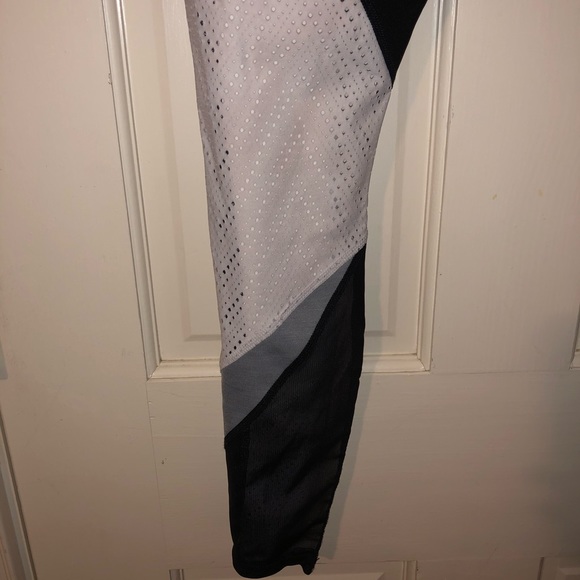 Black White And Gray Leggings With Mesh And Holes - Picture 5 of 8